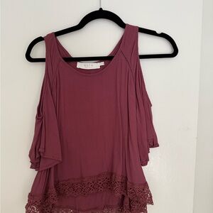 Astr Pink Ruffled Sleeveless Blouse